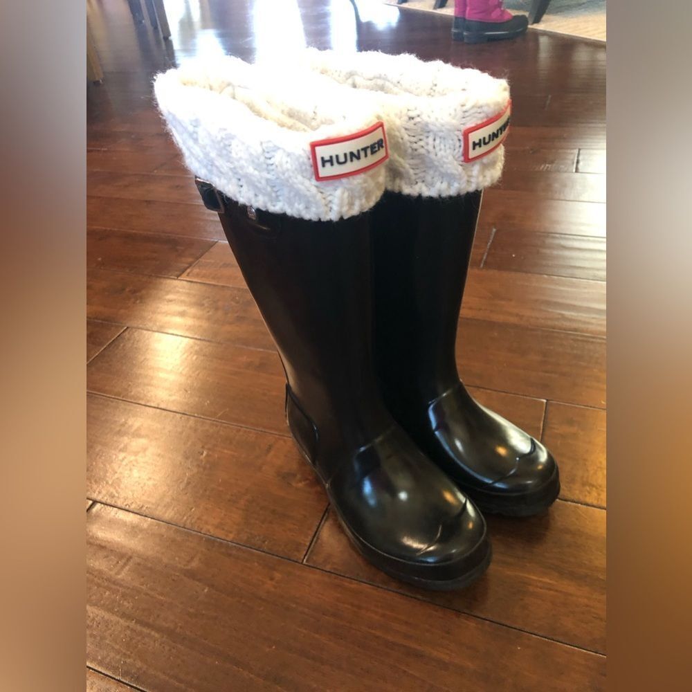 Hunter Kid’s Tall Rain Boots Lined US 1 Size B2G2 FREE